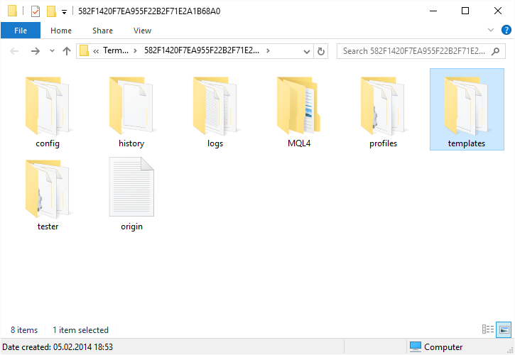 Templates folder in MT4