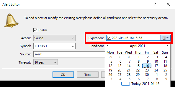 Alert Expiration Option