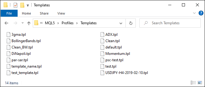 MT5 Template Files with .TPL Extension