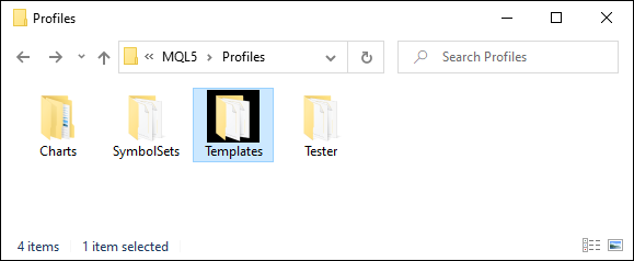 Templates Subfolder Location Inside MQL5/Profiles/ of the MT5 Data Folder