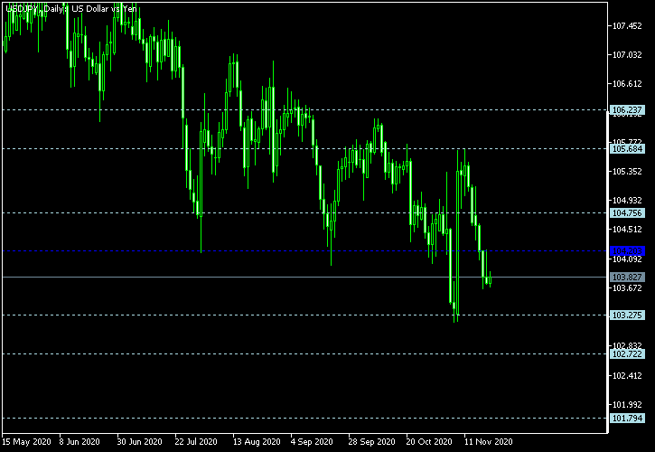 USD/JPY - Floor pivot points as of Nov 21, 2020