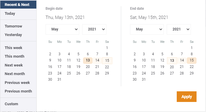 Calendario de FXStreet - Navegación por el tiempo