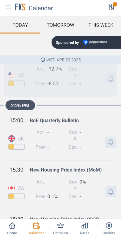 FXStreet Calendar App