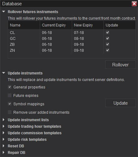 NinjaTrader - 交易对象数据库