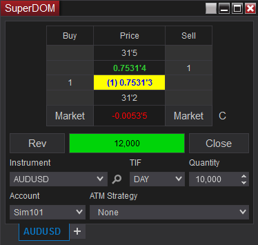 NinjaTrader: Dynamic SuperDOM