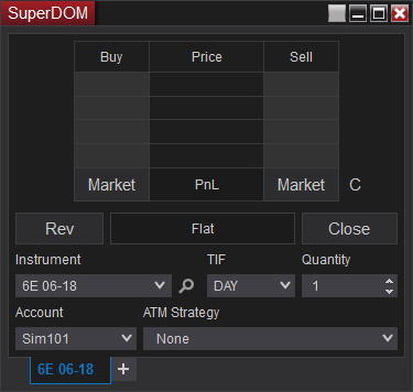 NinjaTrader: Static SuperDOM