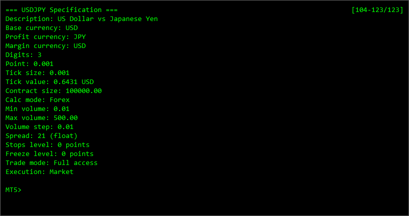 MT5 Console image