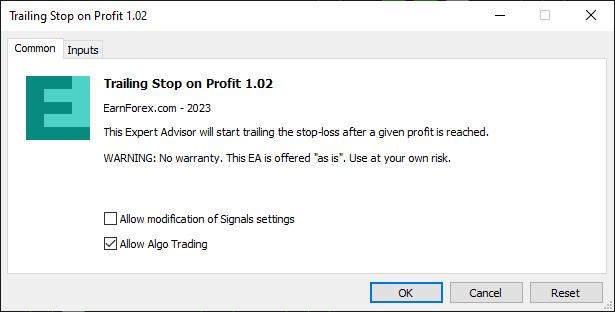 О советнике Trailing Stop on Profit для МТ5