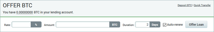 Poloniex - Offer BTC