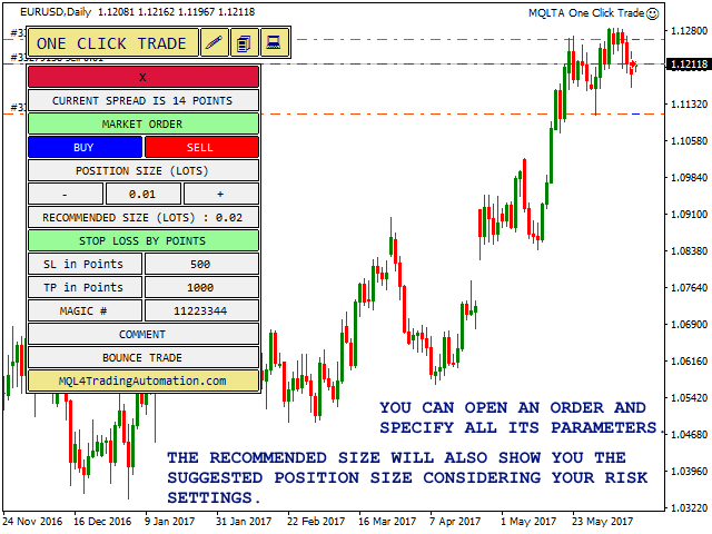 You Can Open an Order and Specify All of Its Parameters. The Recommended Size Will Also Show You the Suggested Position Size Considering Your Risk Settings.