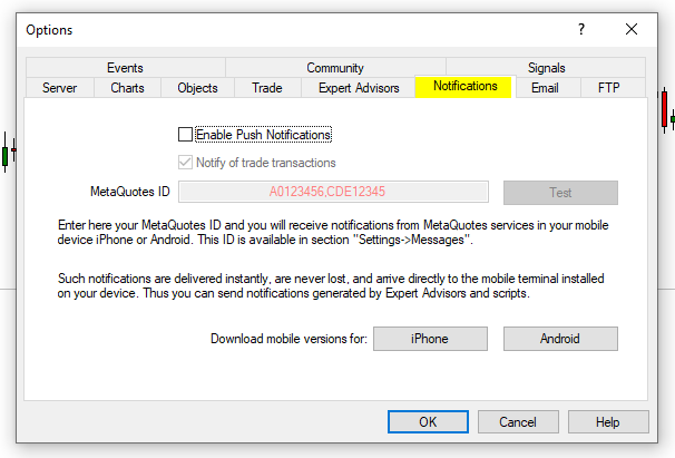 Configuring Push Notifications to Receive Mobile Alerts from MT4/MT5 Configuring Push Notifications to Receive Mobile Alerts from MT4/MT5