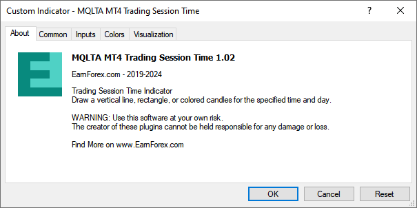 Trading Session Time Indicator for MetaTrader
