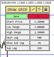 MT4 Draw Grid Indicator Interface