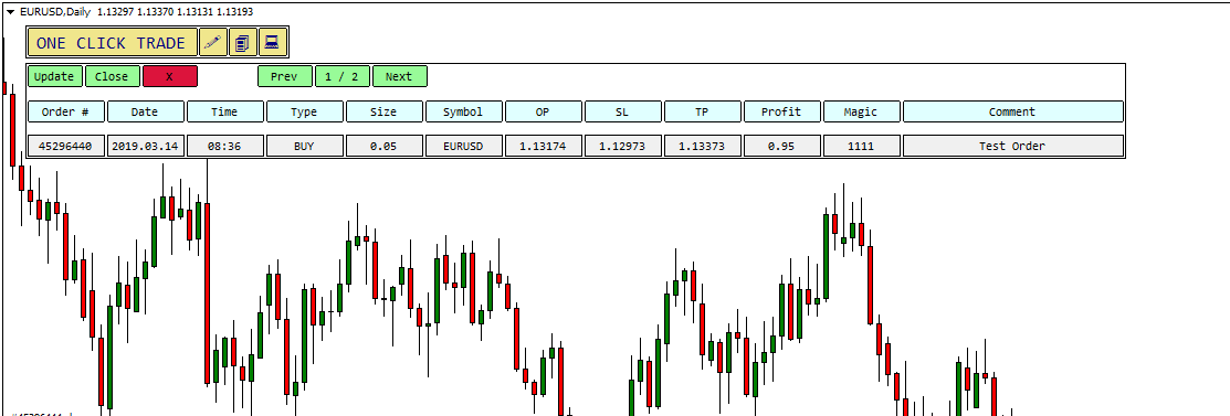 Viewing Specific Order with One-Click Trade
