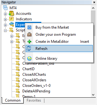 Refreshing the Navigator Panel for EX4/EX5 Product to Appear