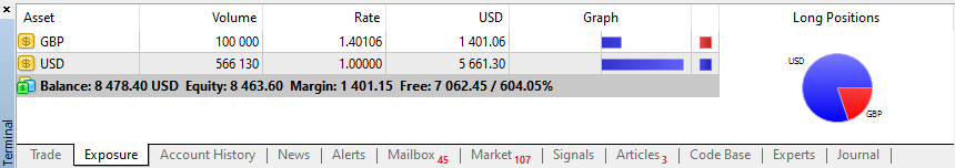 MT4 - Margin Display in Exposure Tab
