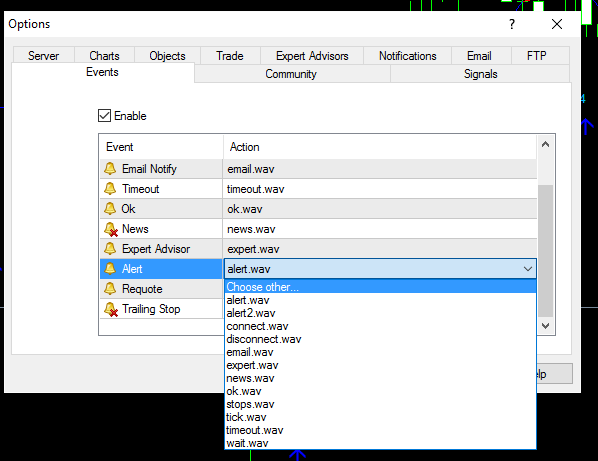 How to change default alert sound in MetaTrader 4
